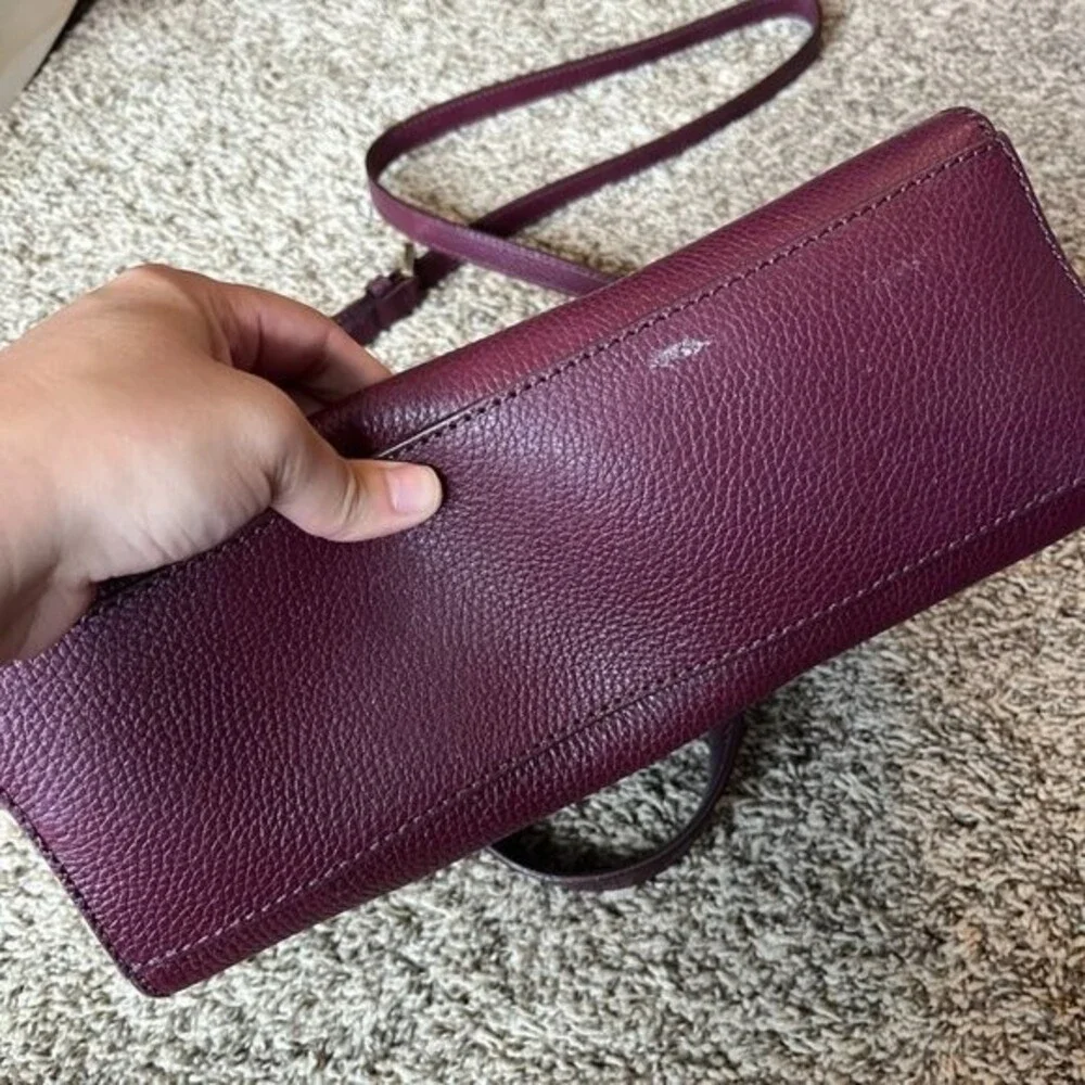 Kate Spade Mini Felix Kay Street Burgundy Pebble Leather Crossbody